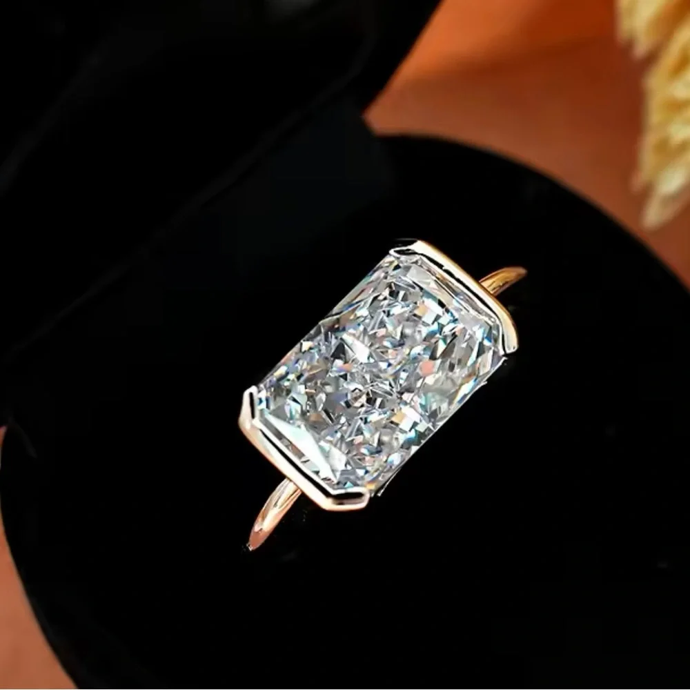 14k 3ct Radiant Cut Ring - Picture 5 of 16